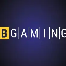 ข้อความตัวอักษร BGAMING สีขาวจัดวางแบบเว้นระยะบนพื้นสีน้ำเงินเข้ม