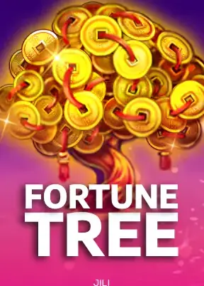 ภาพต้นไม้เหรียญทองคำเปล่งประกายในเกม FORTUNE TREE ของ JILI