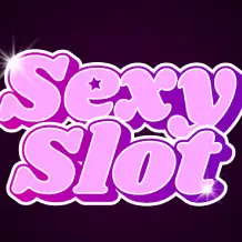 ข้อความลายมือเขียนตัวเอียงสีชมพูสดใสคำว่า Sexy Slot