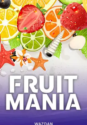 ผลไม้นานาชนิดสีสันจัดจ้านบนพื้นโทนส้ม FRUIT MANIA ค่าย WAZDAN